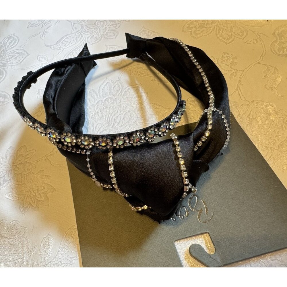 NORDSTROM 2 PC Berry Hair Accessories Bundle Lot Headband Satin Rhinestone NEW